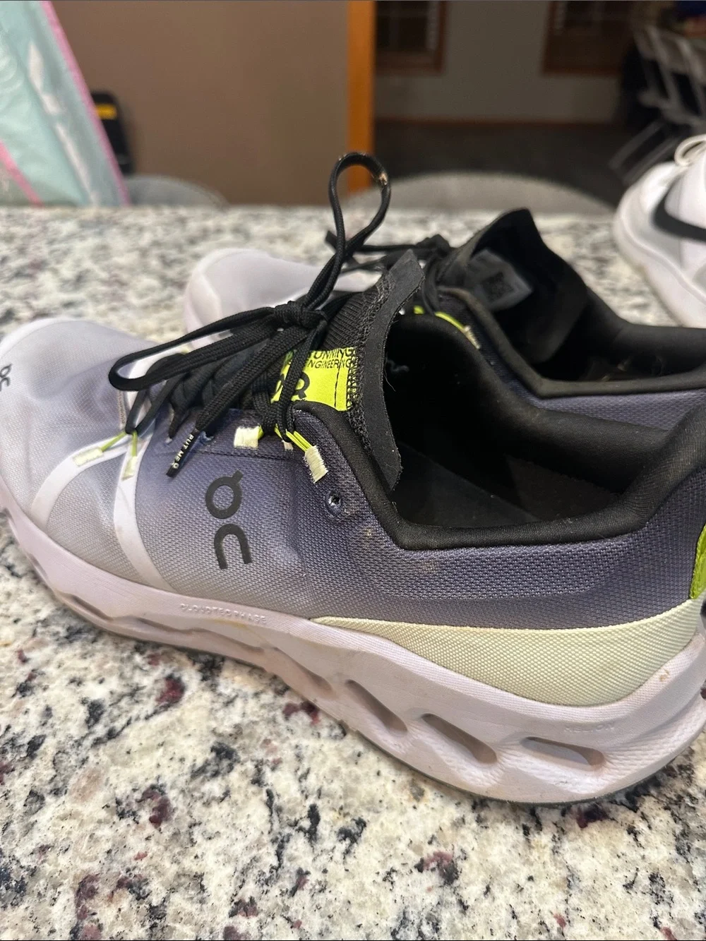 On Running Men's Athletic Shoes in Gray and Black with Neon Accents Mens S13